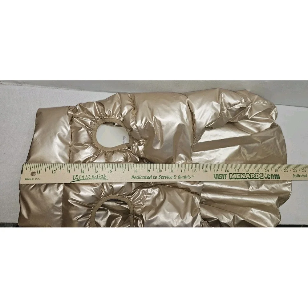 Oodles Dog Puffer Vest Jacket Metallic Gold Champagne Size L Large NWT 25-45 lbs